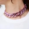 Necklaces Chunky Metallic Chain Necklace 2 Necklaces Chunky Metallic Chain Necklace -Christmas Sales womens pink chunky metallic chain necklace
