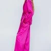 Party Outfits Draped Satin Tailored Pants -Christmas Sales womens pink draped satin tailored pants