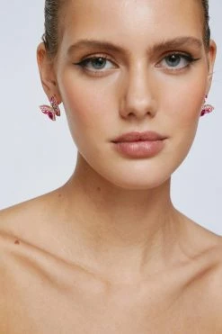 Jewelry Embellished Beaded Butterfly Earrings