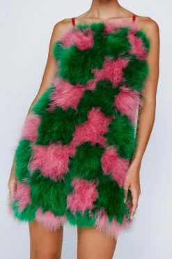 Bodycon Dresses Premium Feather Check Mini Dress