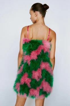 Bodycon Dresses Premium Feather Check Mini Dress -Christmas Sales womens pink premium feather check mini dress 6