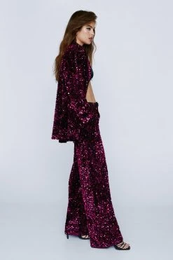 Sequin Pants Premium Sequin Wide Leg Pants