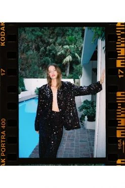 Party Outfits Rainbow Sequin Wide Leg Pants -Christmas Sales womens pink rainbow sequin wide leg pants