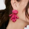 Formal Wear Recycled Embellished Rock Drop Earrings -Christmas Sales womens pink recycled embellished rock drop earrings