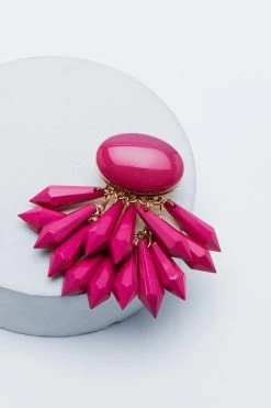 Formal Wear Recycled Embellished Rock Drop Earrings 8 Formal Wear Recycled Embellished Rock Drop Earrings -Christmas Sales womens pink recycled embellished rock drop earrings 2