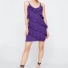 Party Dresses Chiffon Ruffle Mini Cami Dress -Christmas Sales womens purple chiffon ruffle mini cami dress