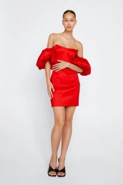 Formal Wear Bardot Taffeta Mini Dress