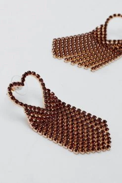 New Diamante Heart Statement Earrings -Christmas Sales womens red diamante heart statement earrings 2