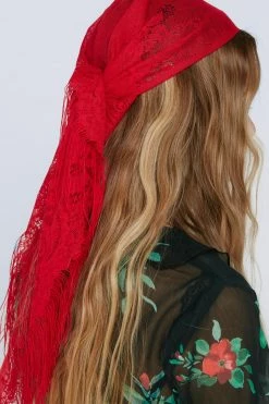 Accessories Lace Tassel Headscarf