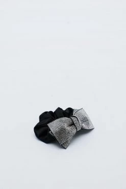 Hats And Hair Accessories Diamante Bow Scrunchie -Christmas Sales womens silver diamante bow scrunchie 1