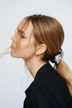 Hats And Hair Accessories Diamante Bow Scrunchie -Christmas Sales womens silver diamante bow scrunchie 3