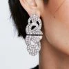 Formal Wear Diamante Statement Drop Earrings -Christmas Sales womens silver diamante statement drop earrings
