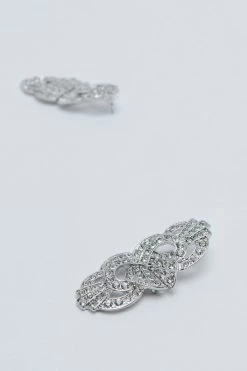 Formal Wear Diamante Statement Drop Earrings -Christmas Sales womens silver diamante statement drop earrings 2