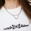 Necklaces Heart Chain Necklace -Christmas Sales womens silver heart chain necklace