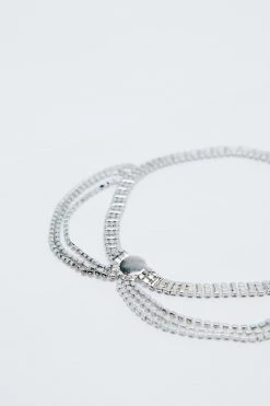 Necklaces Jewel Embellished With Chains Necklace -Christmas Sales womens silver jewel embellished with chains necklace 2