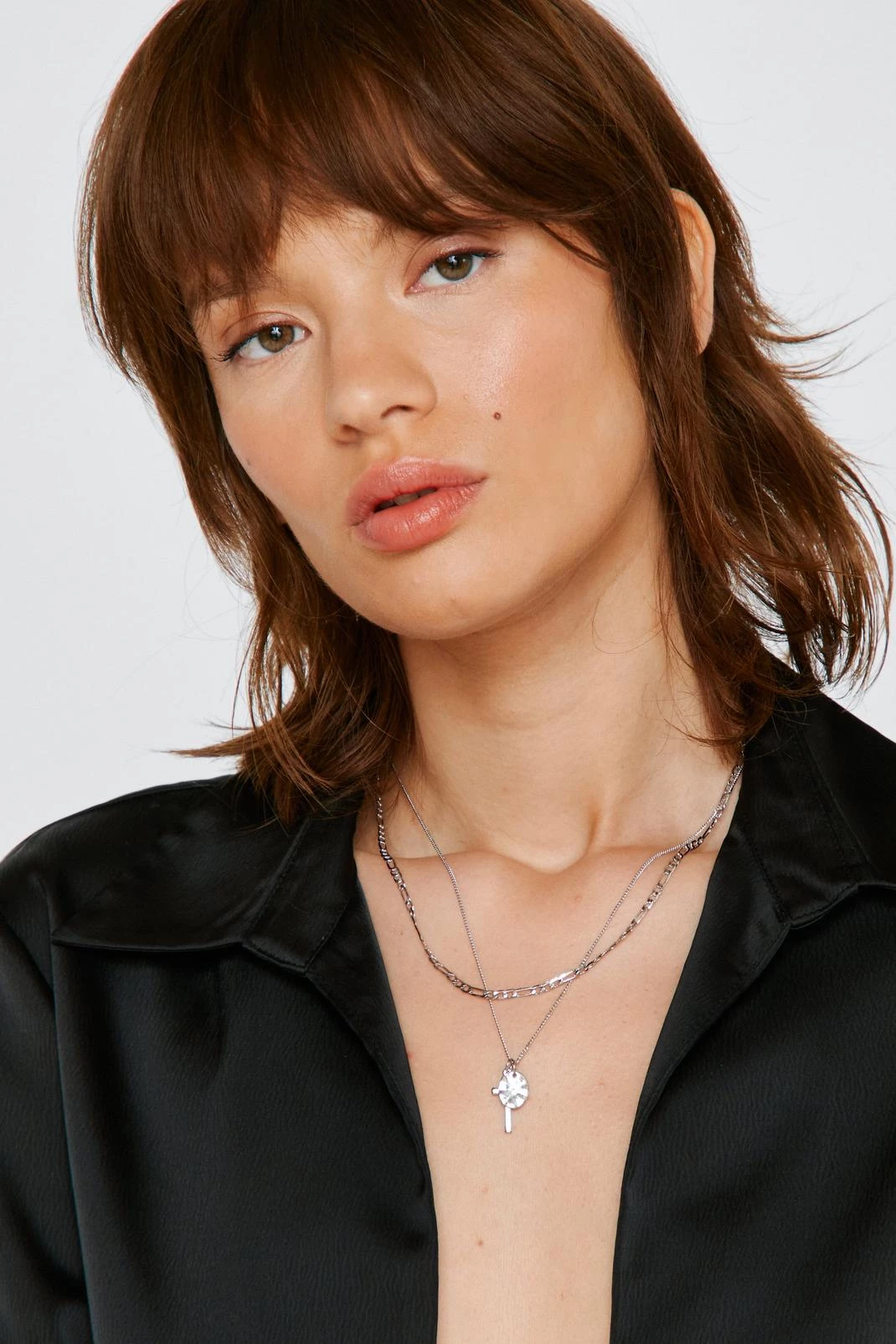 Necklaces Layered Pendant Chain Necklace 3 Necklaces Layered Pendant Chain Necklace