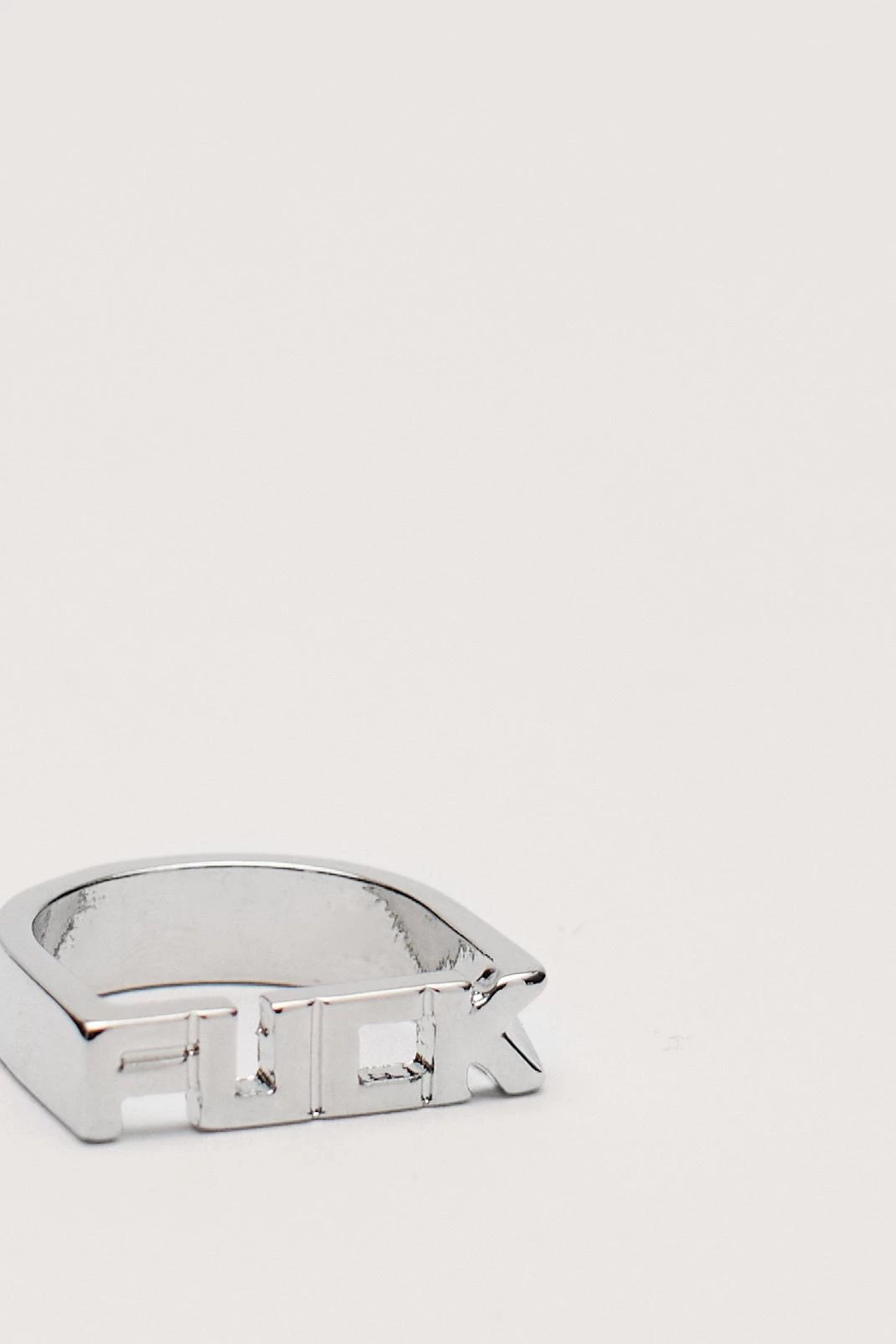 New Recycled Metal Fuck Graphic Chunky Ring 5 New Recycled Metal Fuck Graphic Chunky Ring - Image 4