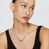 Necklaces Square Chain Loop Necklace -Christmas Sales womens silver square chain loop necklace