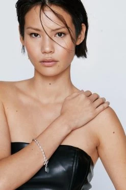 Necklaces Sterling Silver Loop Chain Pendant Bracelet -Christmas Sales womens silver sterling silver loop chain pendant bracelet 3