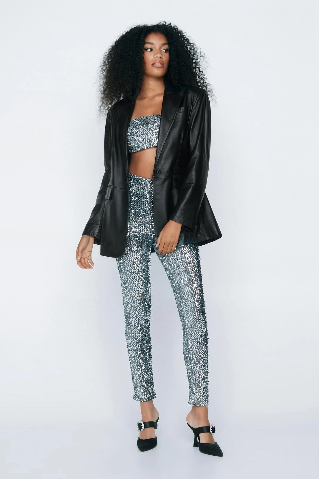 Party Outfits Sequin Bandeau Crop Top 4 Party Outfits Sequin Bandeau Crop Top - Image 2