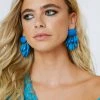 Formal Wear Recycled Embellished Rock Drop Earrings -Christmas Sales womens teal recycled embellished rock drop earrings