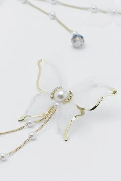 Formal Wear Butterfly Drop Pearl Earrings -Christmas Sales womens white butterfly drop pearl earrings 2