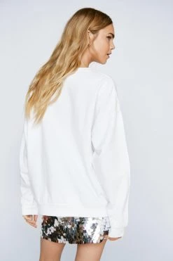 Christmas Sleigh All Day Slogan Sweatshirt -Christmas Sales womens white sleigh all day slogan sweatshirt 2